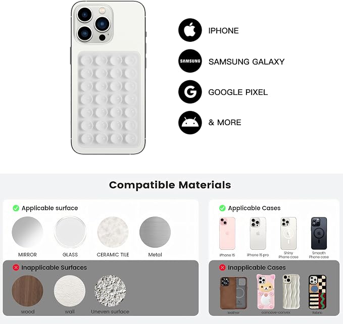 Silicone Double-Sided Suction Cup Phone Case Detachable Mount, Fidget Sticky - Image 8