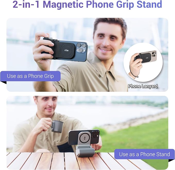 KIWIFOTOS for Magsafe Phone Camera Grip Magnetic Phone Tripod Handle - Image 7