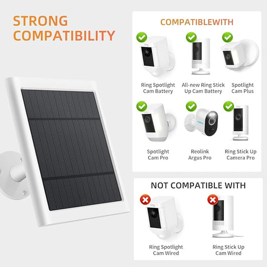 Solar Panel for Ring Camera, 2 Pack 4W Solar Charger Compatible - Image 2