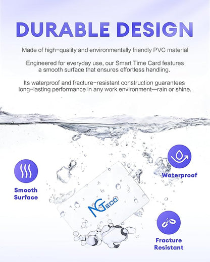 NGTeco Smart Time Card PVC Employee ID Card MB1, TC7 Time Clocks, Waterproof & - Image 4