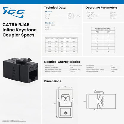 ICC CAT6A Feed-Through Patch Panel, 48 Port, 2U Rackmount, RJ45 Ethernet Patch - Image 9