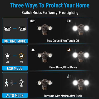 LEONLITE 3CCT LED Security Light, Motion Sensor Outdoor Lights, Dusk to Dawn - Image 3