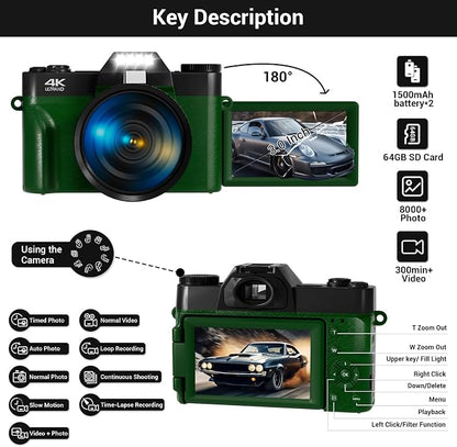 75MP Digital Camera, 4K WiFi Vlogging Camera - Image 9