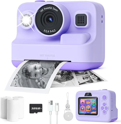 Instant Print Camera for Kids, 2.4 Inch Screen Kids Instant Cameras, Christmas by Dylanto