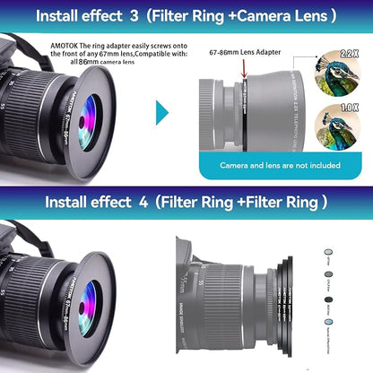 67mm Lens to 86mm Camera Lens Adapter, 67mm to 86mm Filter Step up Ring Adapter - Image 7