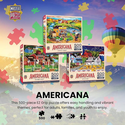 Masterpieces - 500 Piece Jigsaw Puzzle, Large EZ Grip Shapes, 4th of July - Image 2