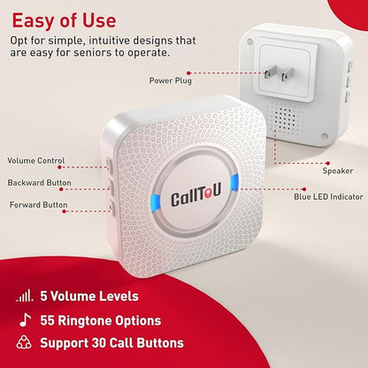 CallToU Wireless Caregiver Pager Call Button Call Bell Medical Alert System - Image 5