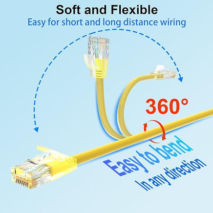 Cat 6 Patch Cables 1 feet, Slim Cat6a Ethernet Patch Cable 10Gbps 550Mhz - Image 4