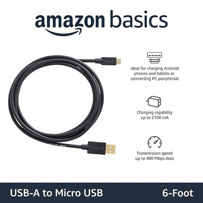 Amazon Basics USB-A to Micro USB Charging Cable, 480Mbps Transfer Speed - Image 2
