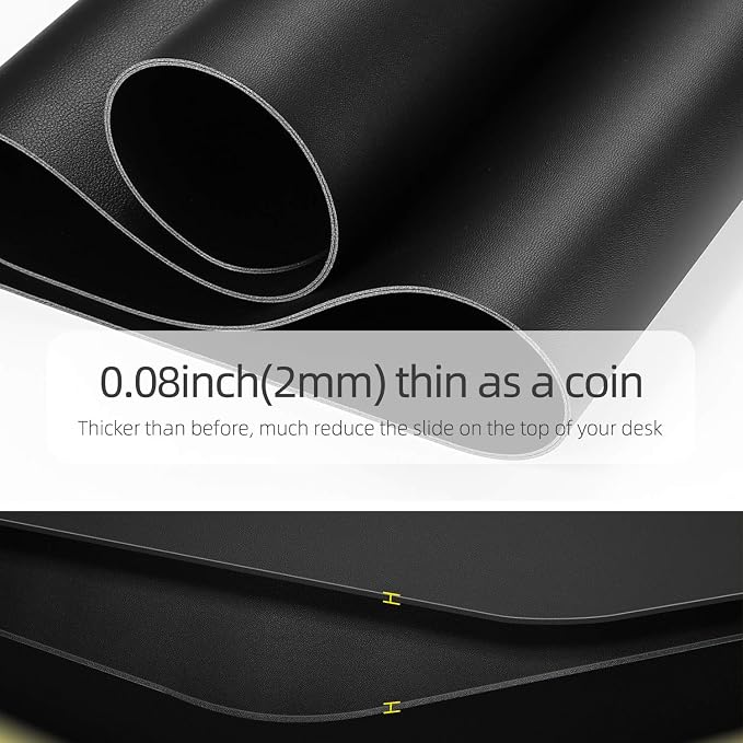 YSAGi Desk Mat, Desk Pad, Waterproof Desk Pad, 35.4" x 17" Laptop Leather Desk - Image 5
