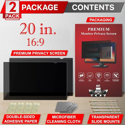 20 Inch Privacy Screen Filter for Widescreen 16:9 Monitor | Privacy Shield | - Image 4