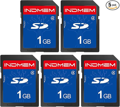 SD Card 1GB, 5 Pack SD Card Class 4 Flash Memory Card MLC Stanard Secure by elecacc