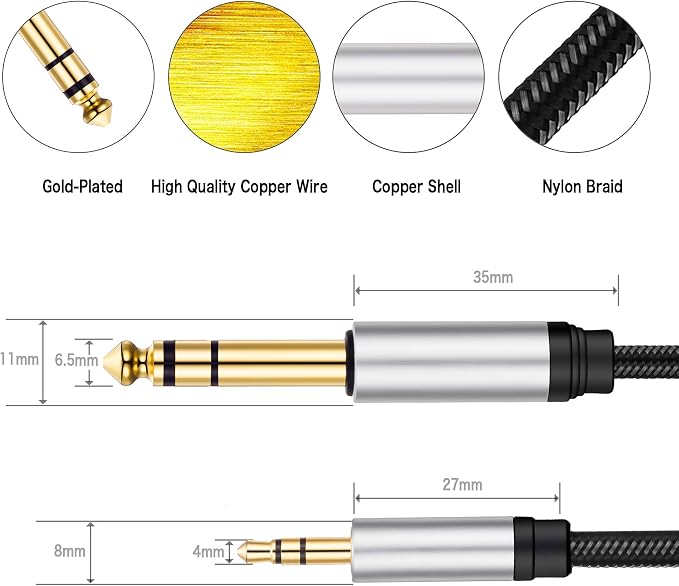 3.5 mm to 6.35 mm Audio Cable 30Ft, Amplifiers - Image 5