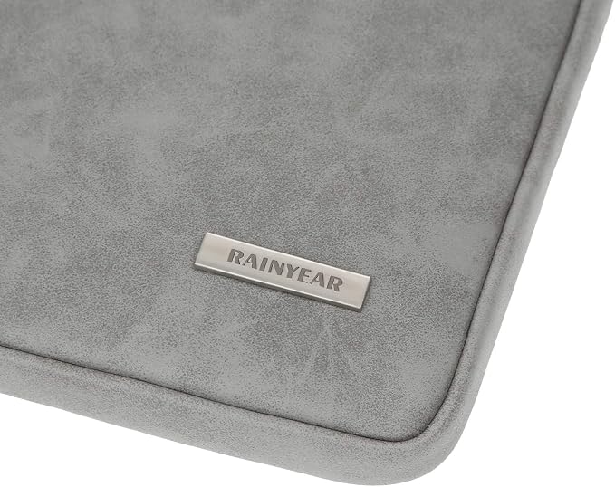 RAINYEAR 15 Inch Laptop Sleeve PU Suede Leather Case Padded Cover Water - Image 7