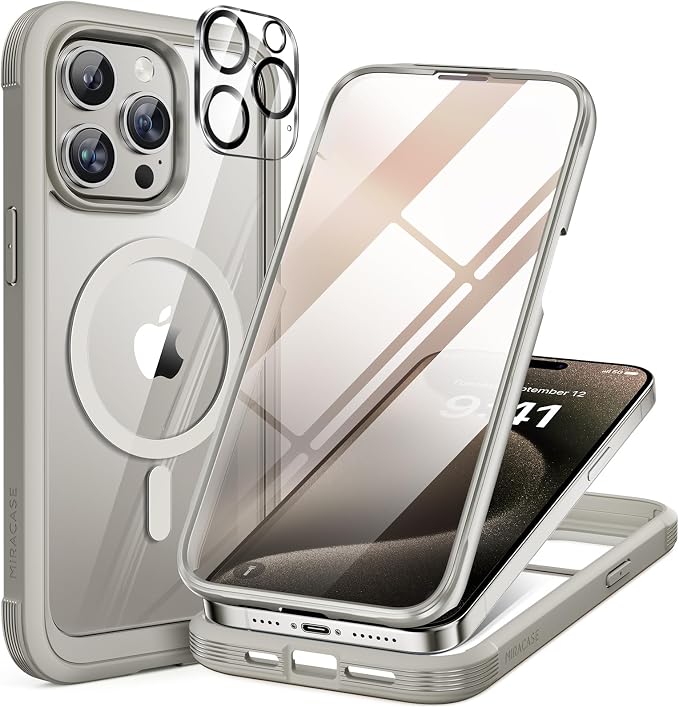Miracase Magnetic for iPhone 15 Pro Max Case 6.7'' Full-Body Drop Proof Phone by Miracase