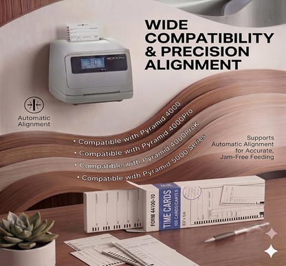 44100-10 Employee Time Cards, 6 Boxes of 100, Includes 1 Compatible 5000R Ribbon - Image 4
