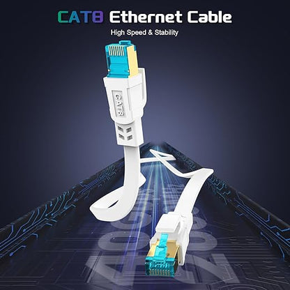 AOPOCKAN TECH Cat 8 Ethernet Cable 10 FT, Heavy Duty High Speed 40Gbps 2000Mhz - Image 3