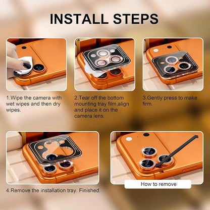 Misea Compatible for iPhone 17 Pro/iPhone 17 Pro Max Camera Lens Protector Bling - Image 7