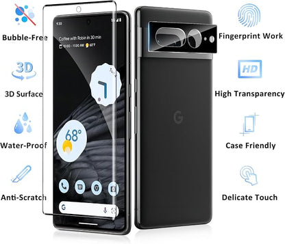2+2 Pack for Google Pixel 7 Pro Screen Protector and Camera Protector, - Image 7