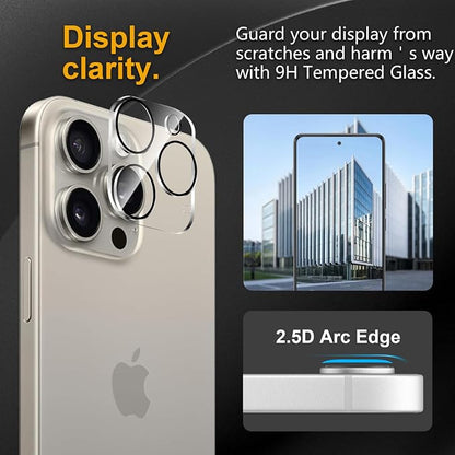 3 Pack Camera Lens Protector for iPhone 14 Pro Max/iPhone 15 Pro Max/iPhone 14 - Image 2