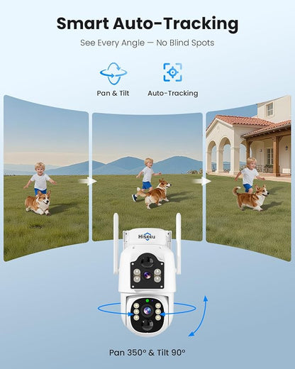 Hiseeu 4MP Dual Lens Wireless Solar Camera Outdoor - Image 2