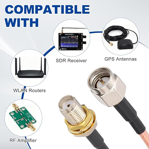 MECCANIXITY SMA Antenna Extension Cable, 4.9ft SMA Male Inner Pin to Female - Image 5