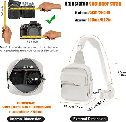 Cwatcun Camera Bag Small Compact Camera Sling Case, Waterproof Canvas Crossbody - Image 5