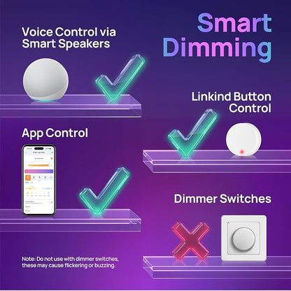 Linkind Matter Smart Light Bulb, BR30 Smart Bulbs, Recessed LED Color Changing - Image 6
