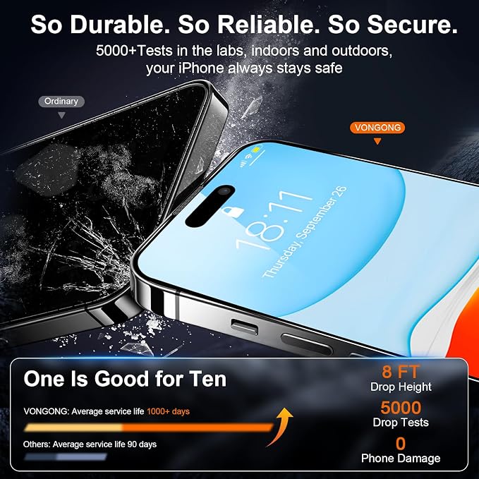 2 Pack Screen Protector for iPhone 16 Pro Max, Durable and Drop-Proof - Image 3