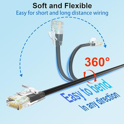 Cat 6 Patch Cables 0.5 feet, Slim Cat6a Ethernet Patch Cable 10Gbps 550Mhz - Image 4