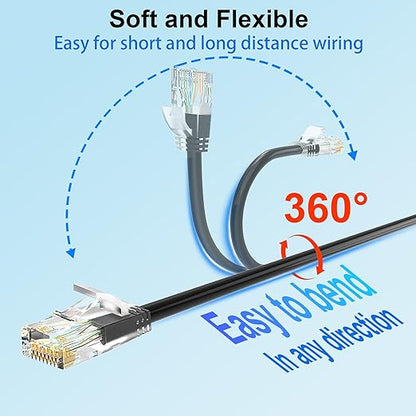 Cat 6 Patch Cables 10 feet, Slim Cat6a Ethernet Patch Cable 10Gbps 550Mhz - Image 4