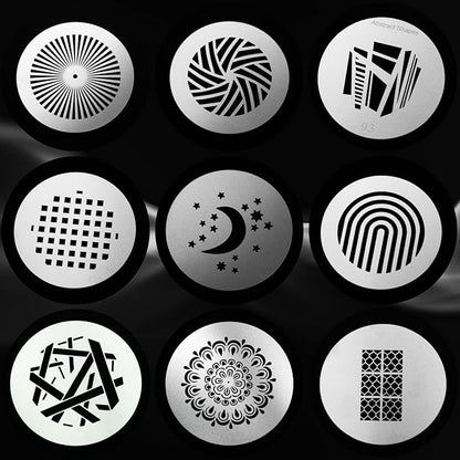 18Pcs Round Gobos Kit for Optical Snoot, 66mm/2.6in Metal Plate Patterns for - Image 3