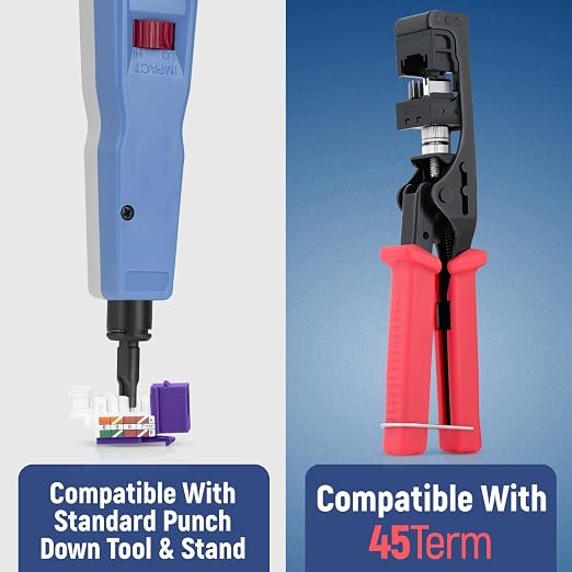 Everest 45° Angled RJ45 Cat6 Keystone Jacks 50-Pack in Purple - Image 5