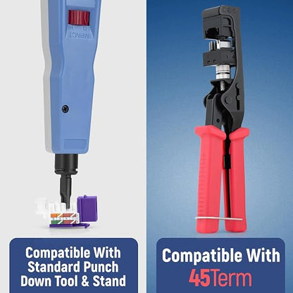 Everest 45° Angled RJ45 Cat6 Keystone Jacks 50-Pack in Purple - Image 5