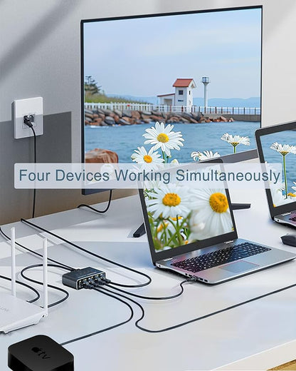 LIEZHUA Ethernet Splitter 1 to 4, 1000Mbps High Speed Ethernet Cable Splitter - Image 2