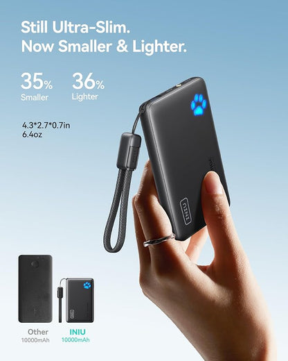 INIU Portable Charger, Ultra Slim 10000mAh 45W PD Power Bank, USB C in&Out Fast - Image 2