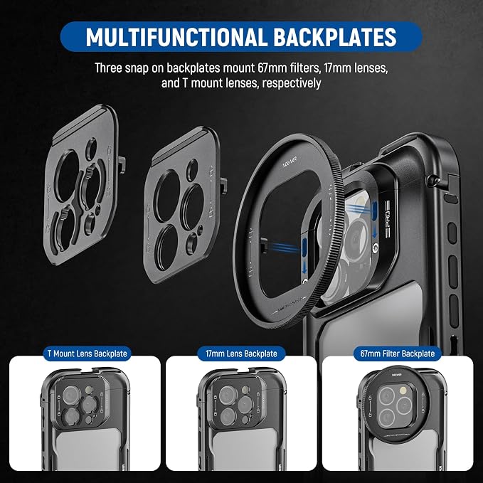 NEEWER 16 Pro Cage with Two Quick Release Side Handles, Phone Video Rig Kit - Image 3