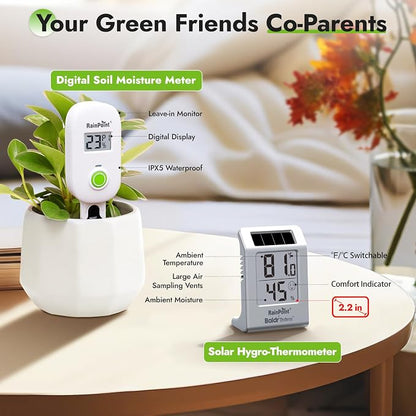 RAINPOINT Light-Driven Thermo-Hygrometer & Smart Digital Wireless Soil Moisture - Image 5
