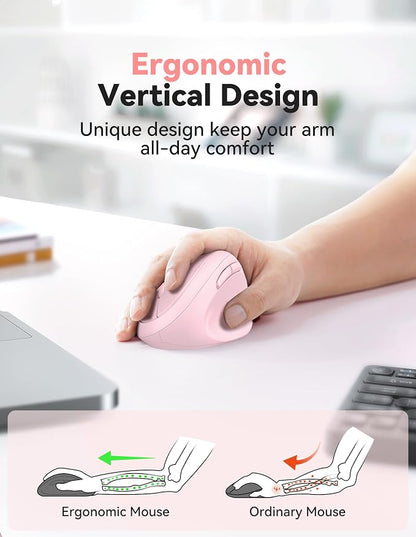 TECKNET Ergonomic Mouse, 4800 DPI Wireless Vertical Mouse, 5 Adjustable DPI - Image 2