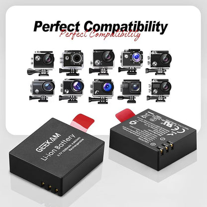 Action Camera Battery Pack, 1350mAh Rechargeable Battery - Image 3