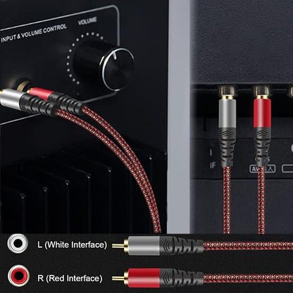RCA Cable 25Ft, 2Rca Male to 2-RCA Male Audio Stereo Subwoofer Cable - Image 2