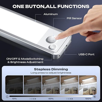 5 Pack Under Cabinet Lighting Wireless 2200maAh Rechargeable LED Motion Sensor - Image 4
