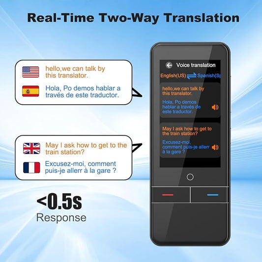 Language Translator Device No WiFi Needed, Instant Two-Way Voice Translator - Image 2