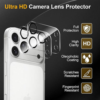 3 Pack Camera Lens Protector for iPhone 17 Pro Max, Tempered Glass, - Image 5