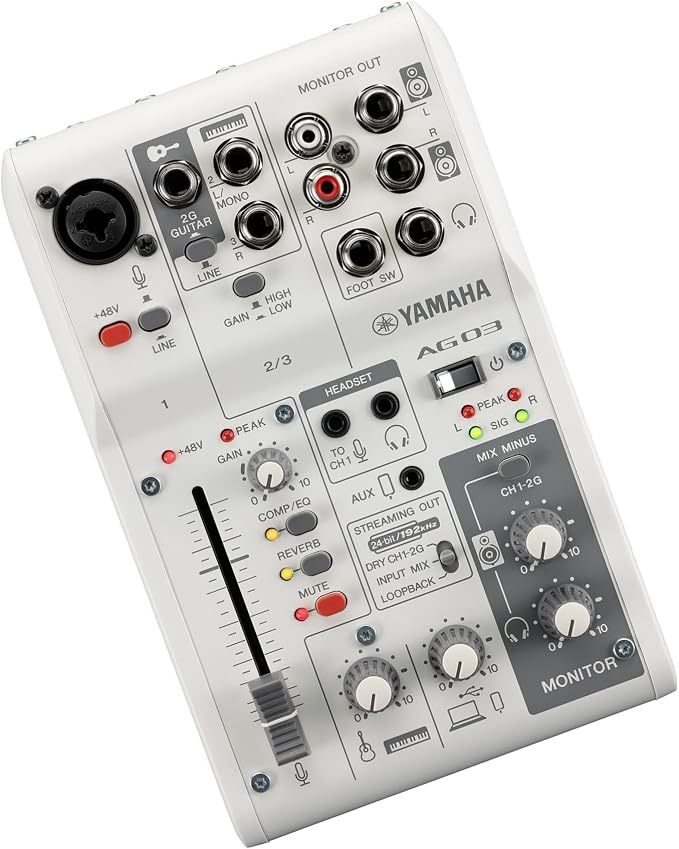 Yamaha AG03MK2 White 6-Channel Live Streaming Loopback Mixer/USB Interface - Image 4