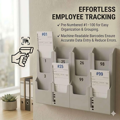 44100-10 Employee Time Cards, 6 Boxes of 100, Includes 1 Compatible 5000R Ribbon - Image 5