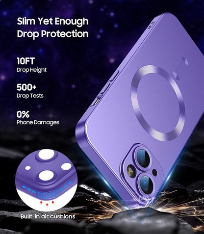 Magnetic for iPhone 15 Case Slim Soft Silicone Bumper Shockproof Metallic Shine - Image 4