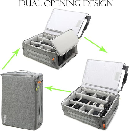 Camera Insert Bag, Shockproof &Pressure-proof Dual Opening Padded Camera Lens - Image 4