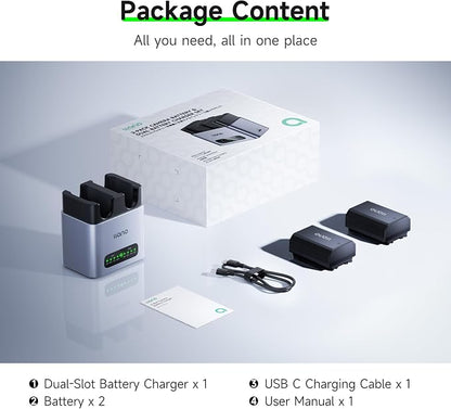 llano 2-Pack 2400mAH NP-FZ100 Battery & 20W Fast Charger Set:Dual Slot - Image 8