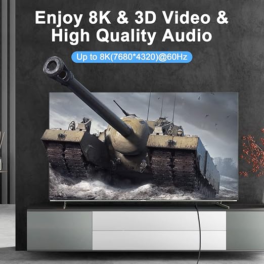 8K 4K HDMI Cable 1.6FT 2 Pack, High Speed Braided HDMI to HDMI 2.1 Cord - Image 6